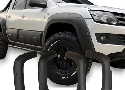 Blanksvarta Skärmbreddare Jumbo Volkswagen Amarok Mk1 Facelift 2016-2021