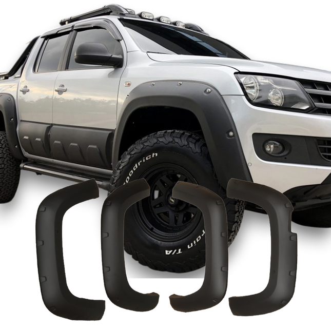 Blanksvarta Skärmbreddare Jumbo Volkswagen Amarok Mk1 Facelift 2016-2021