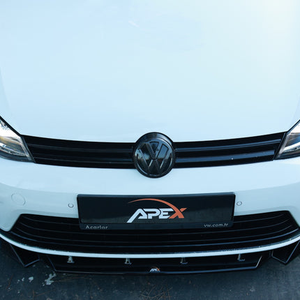 Blanksvart Frontsplitter Volkswagen Golf Mk7 2013-2016 (R / R-Line)