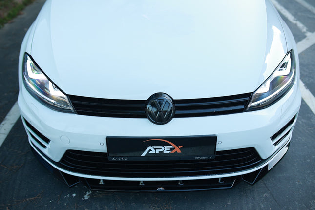 Blanksvart Frontsplitter Volkswagen Golf Mk7 2013-2016 (R / R-Line)