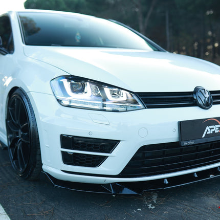 Blanksvart Frontsplitter Volkswagen Golf Mk7 2013-2016 (R / R-Line)