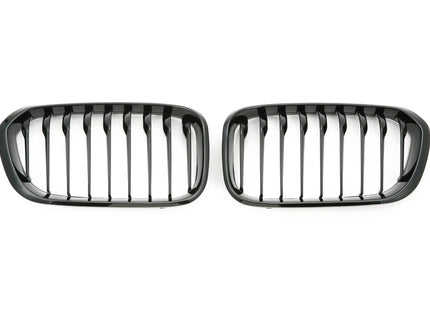 Blanksvart Grill Enkelribb BMW 1-Serie F20/F21 Facelift 2015-2019
