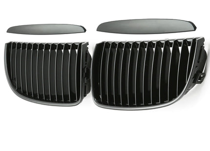 Grill med enkla ribbor i svart för BMW 3-serie E90/E91 (före facelift)