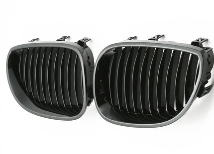 Grill med enkla ribbor i svart för BMW 5-serie E60/E61