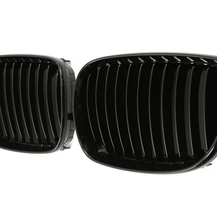 Blanksvart Grill Enkelribb BMW 1-Serie E87 2004-2007