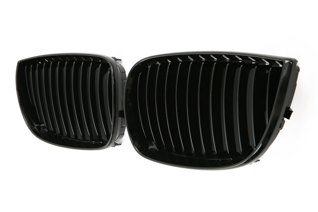 Blanksvart Grill Enkelribb BMW 1-Serie E87 2004-2007
