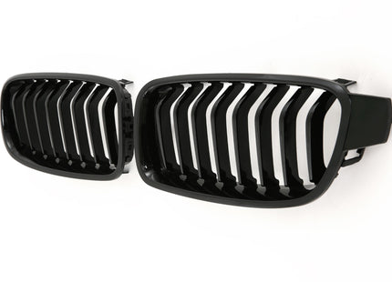 Grill med enkla ribbor i svart för BMW 3-serie F30/F31