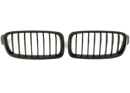 Grill med enkla ribbor i svart för BMW 3-serie F30/F31