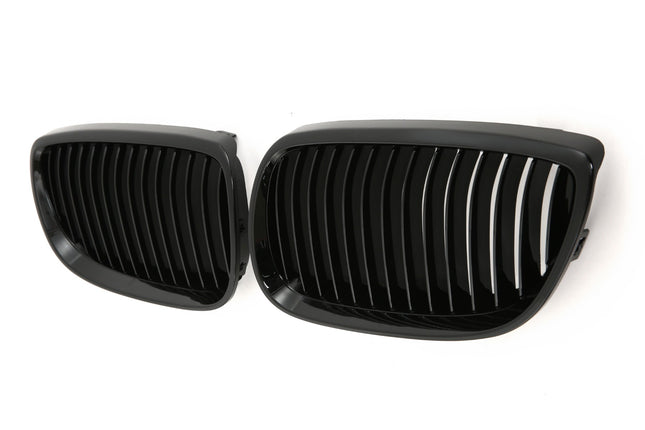 Blanksvart Grill Enkelribb BMW 3-Serie E92/E93 2006-2010 & M3 2007-2013