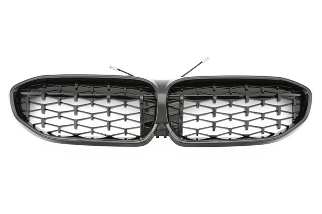 Grill Diamond i svart med LED för BMW 3-serie G20 (före facelift)