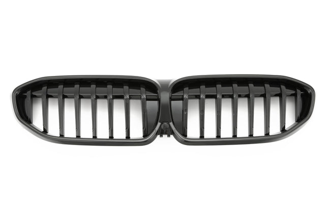 Grill med dubbla ribbor i svart med LED för BMW 3-serie G20/G21