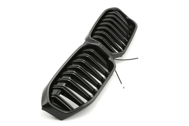 Grill med enkla ribbor i svart med LED för BMW 3-serie G20/G21 Facelift