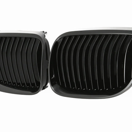 Blanksvart Grill Enkelribb BMW 3-Serie E92/E93 Facelift 2010-2013