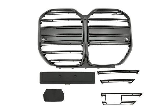 Grill med dubbla ribbor i blanksvart för BMW 4-serie G26