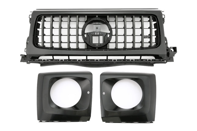 Grill Panamericana GT med AMG-emblem i svart för Mercedes G-Klass W465