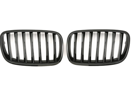 Grill med enkla ribbor i svart för BMW X5 E70/X6 E71