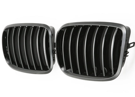 Grill med enkla ribbor i svart för BMW X5 E70/X6 E71