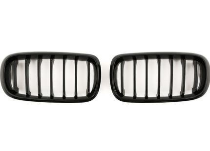 Grill med enkla ribbor i svart för BMW X5 F15/X6 F16