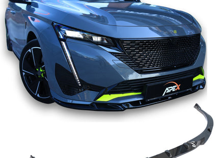 Blanksvart Frontsplitter Peugeot 308 GT Mk3 2021+