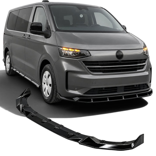 Frontsplitter i blanksvart för VW Transporter T7