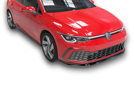 Frontsplitter V.2 i blanksvart för VW Golf MK8 GTD/GTE/GTI