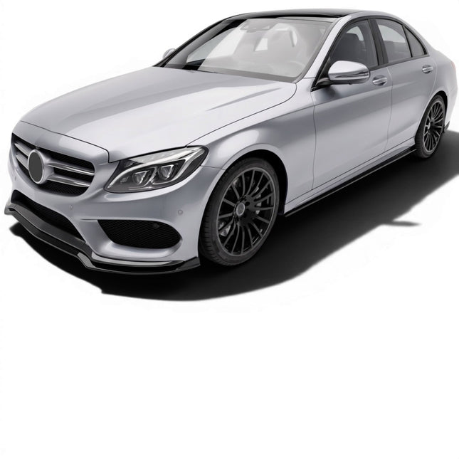 Frontsplitter i blanksvart för Mercedes C-Klass W205 (före facelift)