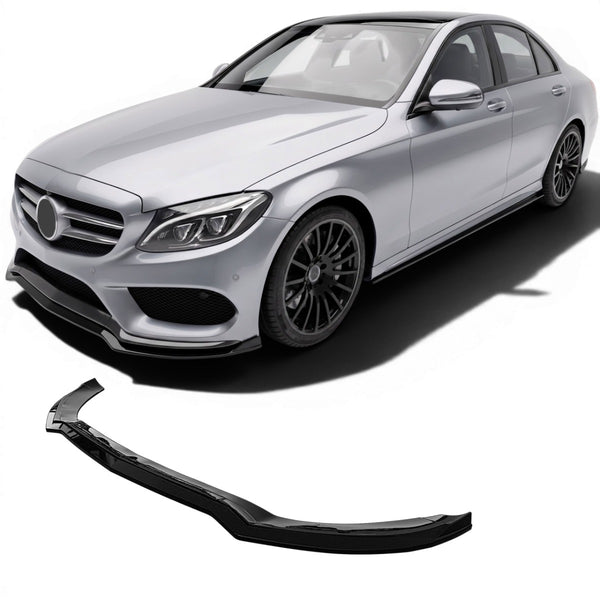 Frontsplitter i blanksvart för Mercedes C-Klass W205 (före facelift)