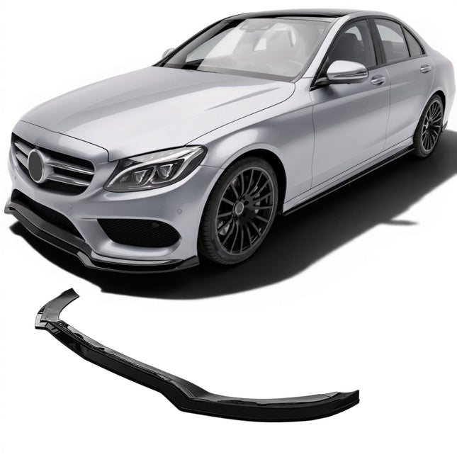 Frontsplitter i blanksvart för Mercedes C-Klass W205 (före facelift)