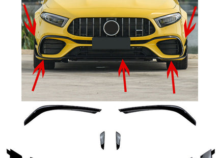 Frontsplitter i blanksvart för Mercedes A-Klass W177 A45 AMG