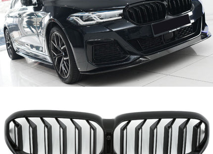 Grill med dubbla ribbor i blanksvart för BMW 5-serie G30/G31 Facelift