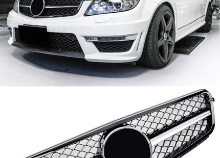 Grill i krom med Mercedesstjärna för Mercedes C-Klass W204/S204