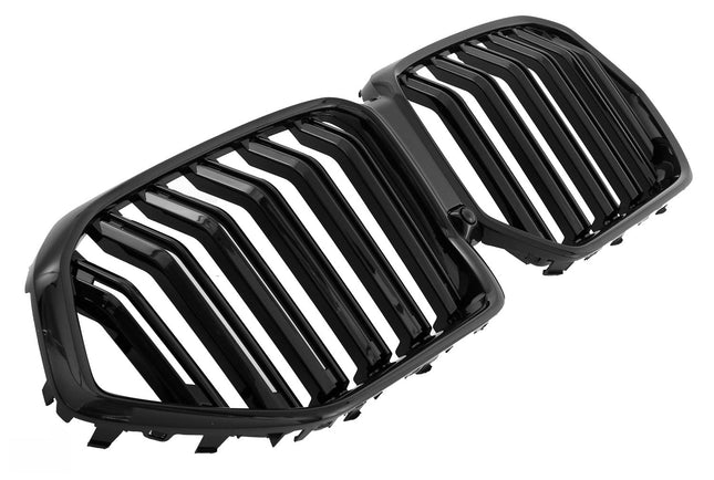 Grill med dubbla ribbor i blanksvart för BMW X6 G06