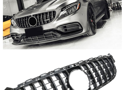 Grill Panamericana GT med AMG-emblem i svart för Mercedes C-Klass W205 C63