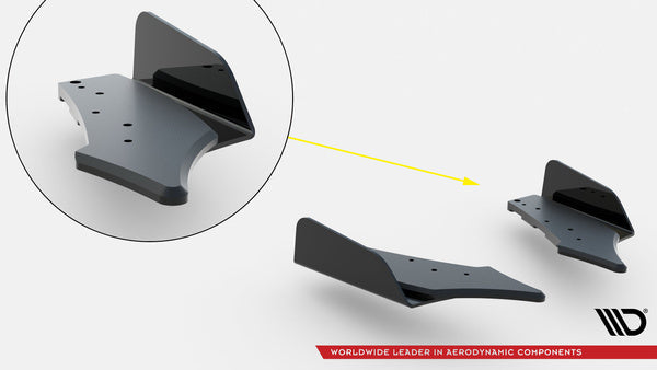 Bakre sidosplitters Street Pro med flaps för Mercedes C43 C205 Facelift/A205 Facelift