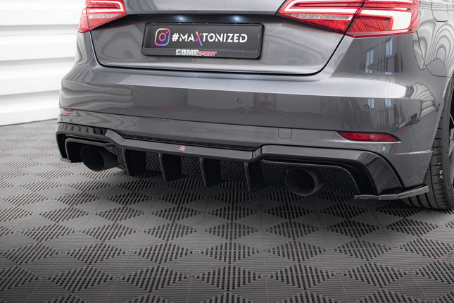 Diffuser för Audi A3 S-Line Sportback 8V Facelift (enkla ändrör på båda sidor)