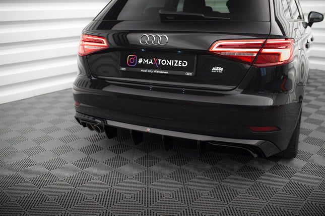 Diffuser för Audi A3 Sportback 8V Facelift (dubbla ändrör)