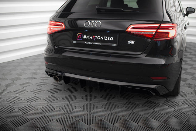 Diffuser för Audi A3 Sportback 8V Facelift (enkelt ändrör på ena sidan)