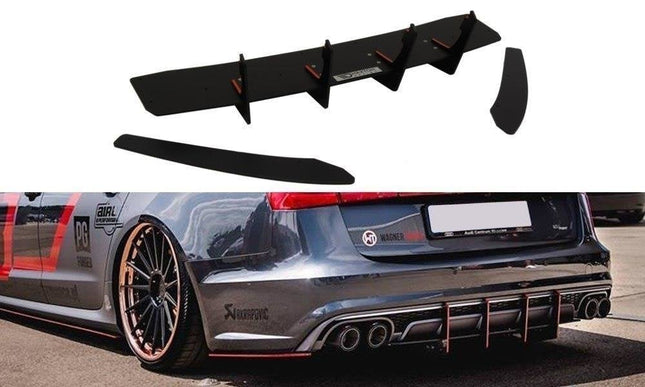 Diffuser och bakre sidosplitters för Audi S6 C7 Facelift