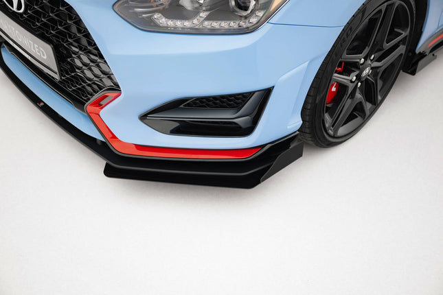 Frontsplitter Street Pro med flaps för Hyundai Veloster N MK2
