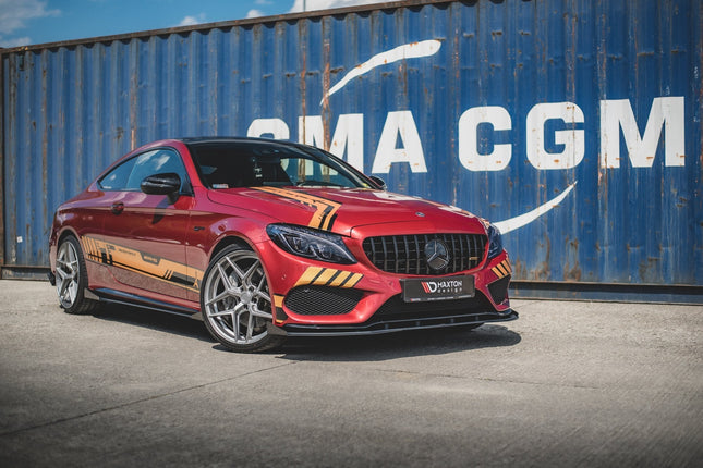 Frontsplitter Street Pro med flaps för Mercedes C43/AMG-Line Coupé C205