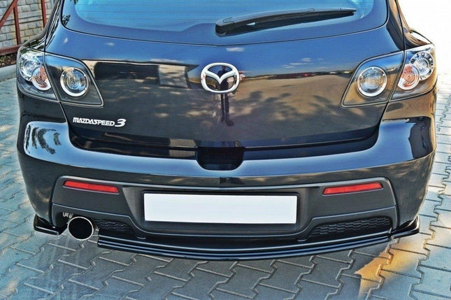 Bakre splitter (diffuser) utan vertikala stag för Mazda 3 MPS MK1 (före facelift) USA-modell