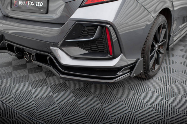 Diffuser V.1 med flaps och vertikala stag för Honda Civic Sport MK10 Facelift