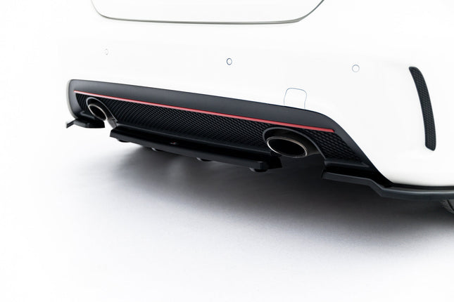 Bakre splitter med vertikala stag för Mercedes W176 AMG-Line (före facelift)