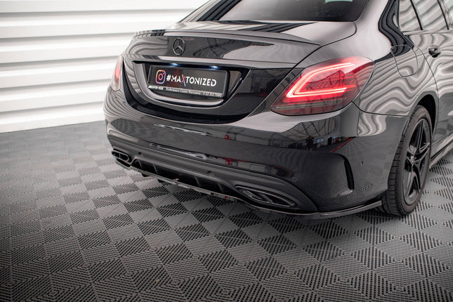 Diffuser med vertikala stag för Mercedes C-Klass AMG-Line W205 Facelift