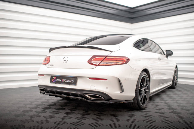 Diffuser med vertikala stag för Mercedes C-Klass Coupé AMG-Line C205 Facelift