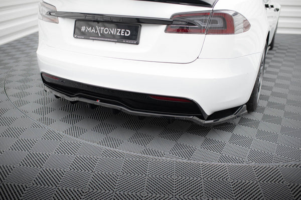 Diffuser V.1 med vertikala stag för Tesla Model S Plaid MK1 Facelift