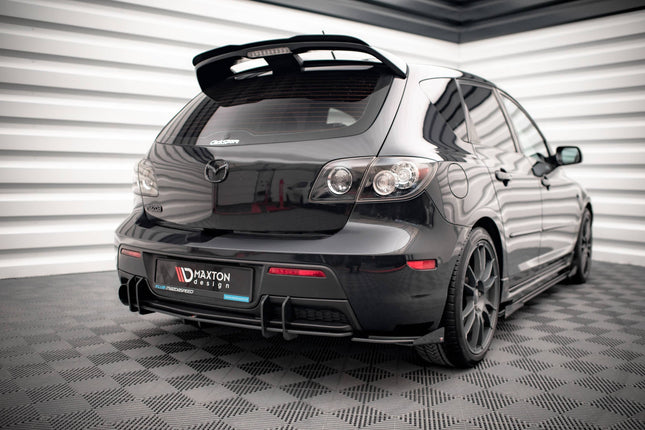 Bakre sidosplitters Street Pro med flaps för Mazda 3 MPS MK1 USA-modell