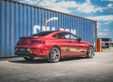 Bakre sidosplitters Street Pro med flaps för Mercedes C43 Coupé C205