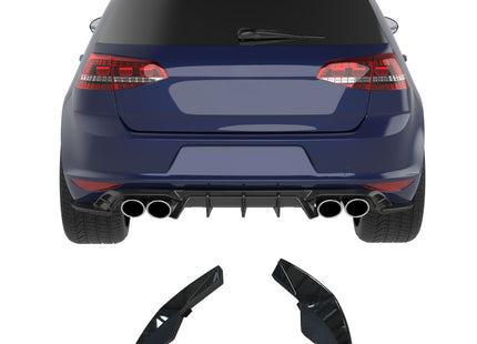 Blanksvarta Bakre sidosplitters Volkswagen Golf Mk7 2013-2016 (R)