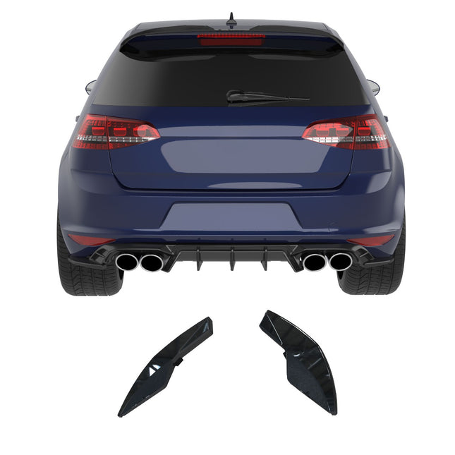 Blanksvarta Bakre sidosplitters Volkswagen Golf Mk7 2013-2016 (R)